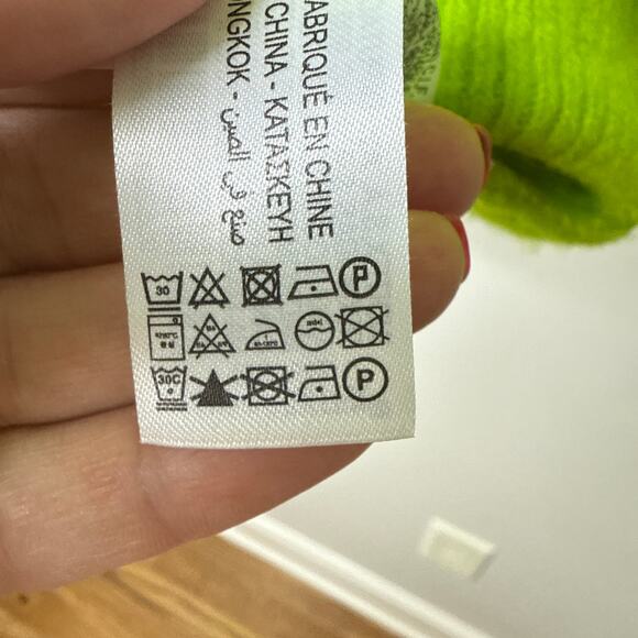 Zara Blogger Favorite Oversized Neon Green Turtleneck Jumper Sweater Size Small - Picture 9 of 9